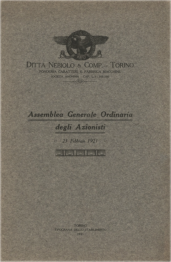 Assemblea Generale Ordinaria degli Azionisti, 23 febbraio 1921 – Società Nebiolo.