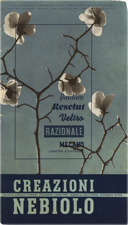 Creazioni Nebiolo, 1939, brochure di presentazione della gamma Nebiolo.