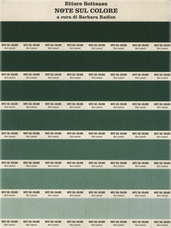Note sul colore, E. Sottsass; B. Radice, 1993, Abet Edizione, Volume che presenta considerazioni ed illustrazioni di Ettore Sottsass sull'utilizzo dei colori.