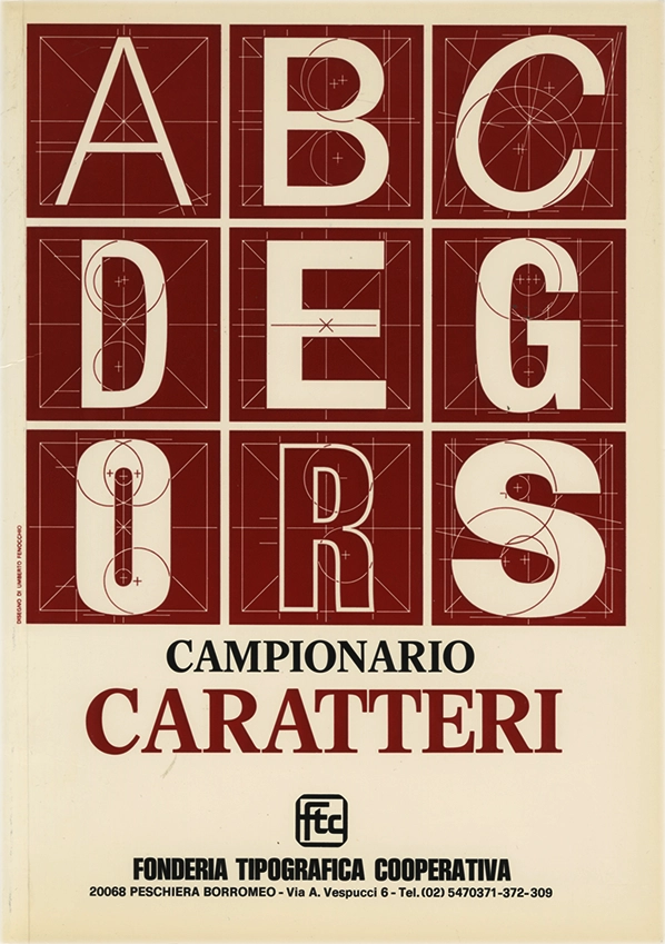 Specimen campionario, intera gamma dei caratteri tipografici della Fonderia Tipografica Cooperativa