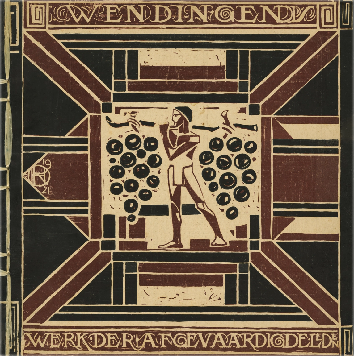 Wendingen 1921 - 4/5, Nel panorama internazionale delle riviste d’arte e d’architettura apparse nell’arco cronologico della sua pubblicazione, «Wendingen» si distingue per la veste editoriale, improntata ad un esibito carattere di raffinato prodotto artigianale. Il menabò del nuovo periodico illustrato studiato da Wijdeveld, che ne sarà redattore capo fino al 1924 e componente della redazione fino al 1926, presenta come caratteri distintivi il formato pressoché quadrato (33 x 34 cm), la stampa solo sul recto dei fogli poi piegati per formare due pagine, la rilegatura alla giapponese con rafia.