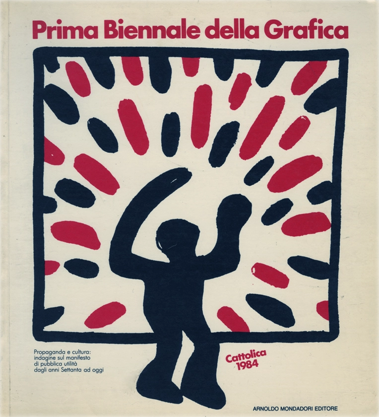 Prima Biennale della Grafica, 1984, Catalogo per la mostra sul manifesto a cura del Comune di Cattolica, con l'Assessorato alla Cultura e il Centro Culturale Polivalente. Il volume è stato redatto in collaborazione con: - Aiap - Associazione Italiana Creativi Comunicazione Visiva - Istituto di Discipline della comunicazione dell’Università di Bologna - Dipartimento di Urbanistica dell’Istituto universitario di Archirtettura - Venezia