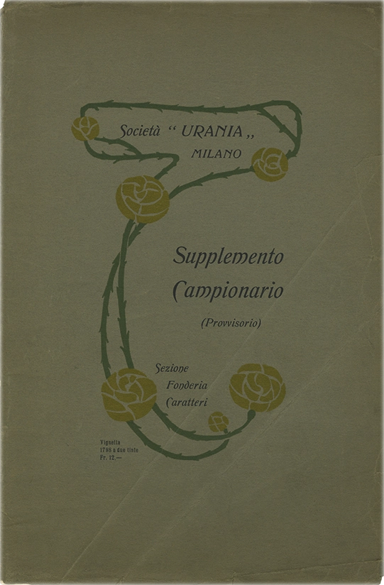 Supplemento Campionario (provvisorio) / Sezione Fonderia Caratteri / Società Urania.