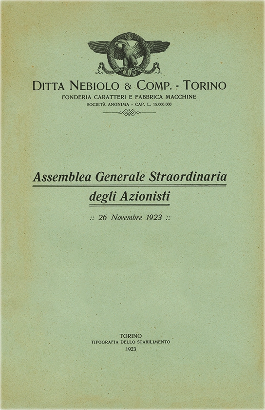 Assemblea Generale Straordinaria degli Azionisti, 26 novembre 1923 – Società Nebiolo